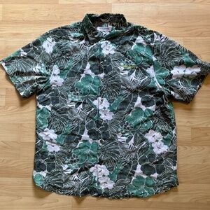 Tommy Bahama Oregon Ducks Hawaiian Floral Button Up Shirt Men's L